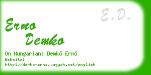 erno demko business card
